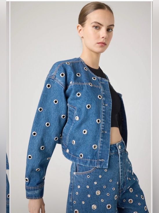 Blank NYC Jackets & Blazers - BLANK NYC SILVER DREAMS JACKET IN MEDIUM BLUE